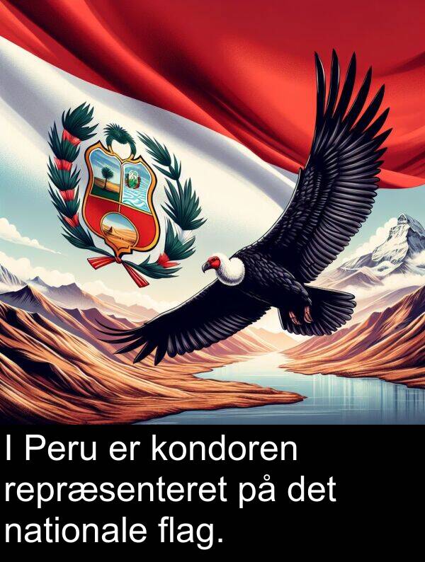 nationale: I Peru er kondoren repræsenteret på det nationale flag.