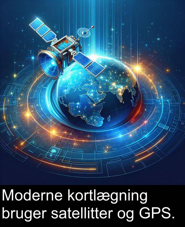 satellitter: Moderne kortlægning bruger satellitter og GPS.