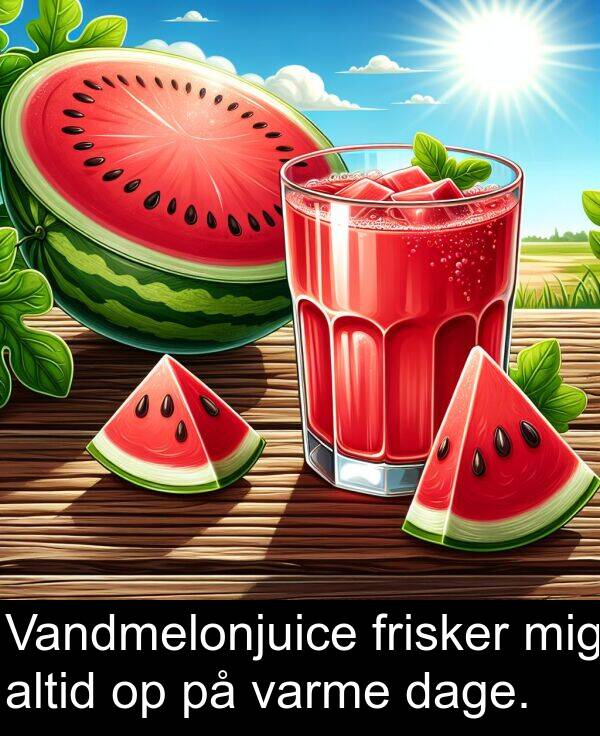 varme: Vandmelonjuice frisker mig altid op på varme dage.