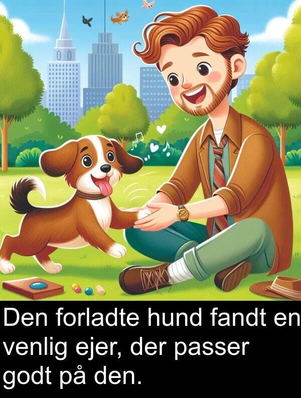 fandt: Den forladte hund fandt en venlig ejer, der passer godt på den.