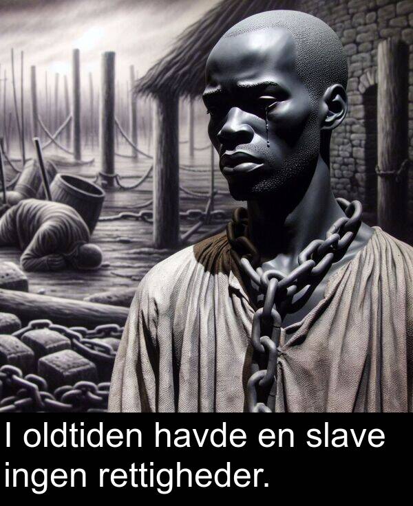 oldtiden: I oldtiden havde en slave ingen rettigheder.