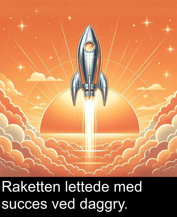 ved: Raketten lettede med succes ved daggry.