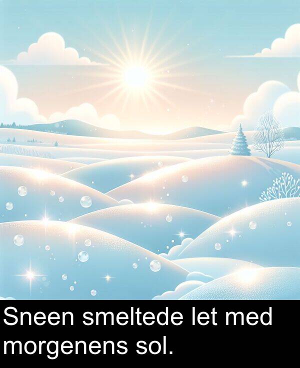 med: Sneen smeltede let med morgenens sol.