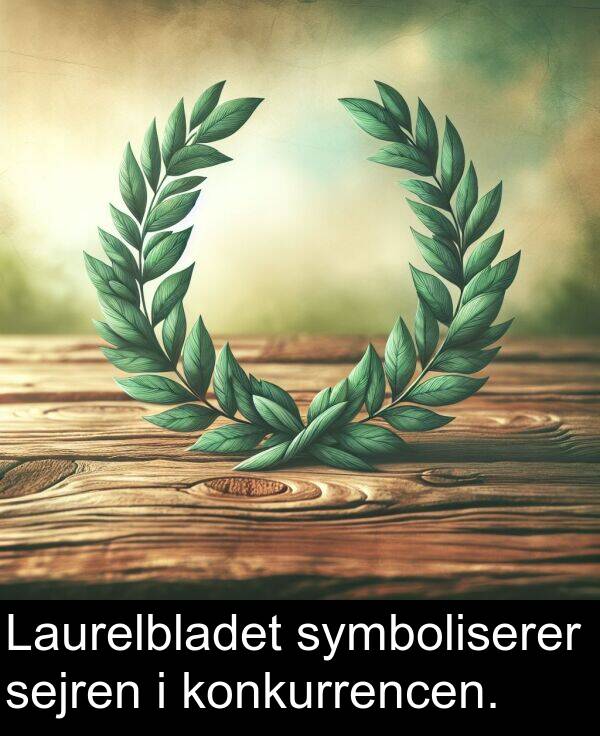 konkurrencen: Laurelbladet symboliserer sejren i konkurrencen.