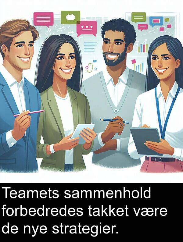 være: Teamets sammenhold forbedredes takket være de nye strategier.