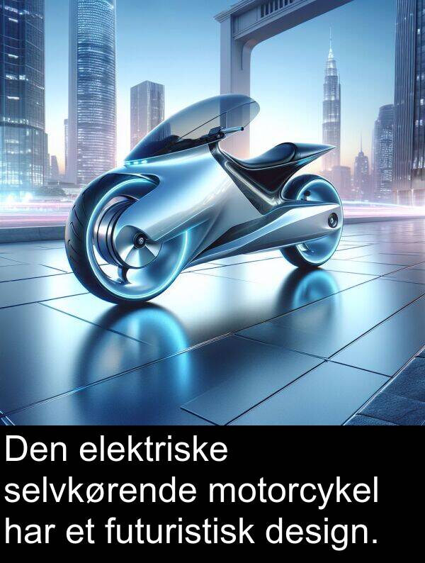 elektriske: Den elektriske selvkørende motorcykel har et futuristisk design.