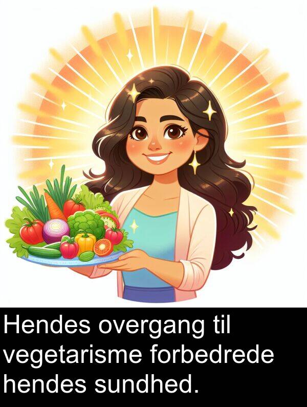 hendes: Hendes overgang til vegetarisme forbedrede hendes sundhed.