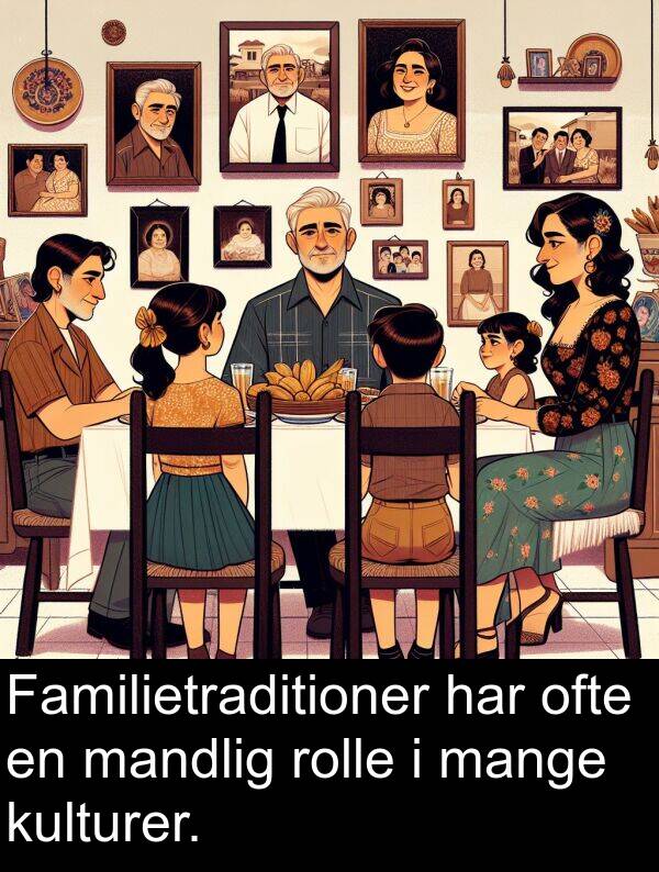 mange: Familietraditioner har ofte en mandlig rolle i mange kulturer.