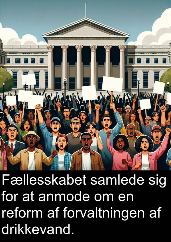 samlede: Fællesskabet samlede sig for at anmode om en reform af forvaltningen af drikkevand.