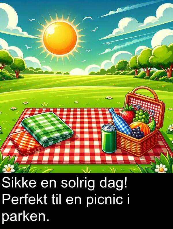 picnic: Sikke en solrig dag! Perfekt til en picnic i parken.