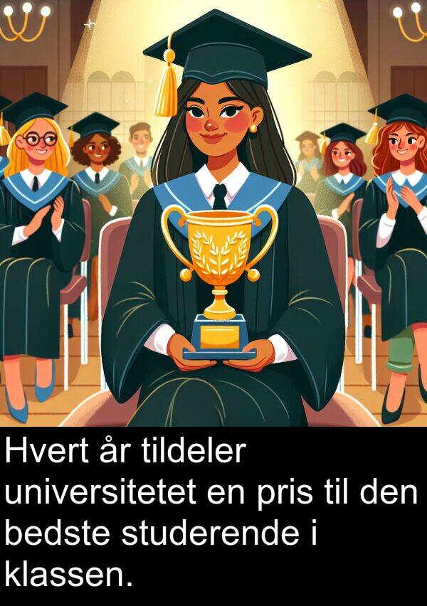 bedste: Hvert år tildeler universitetet en pris til den bedste studerende i klassen.