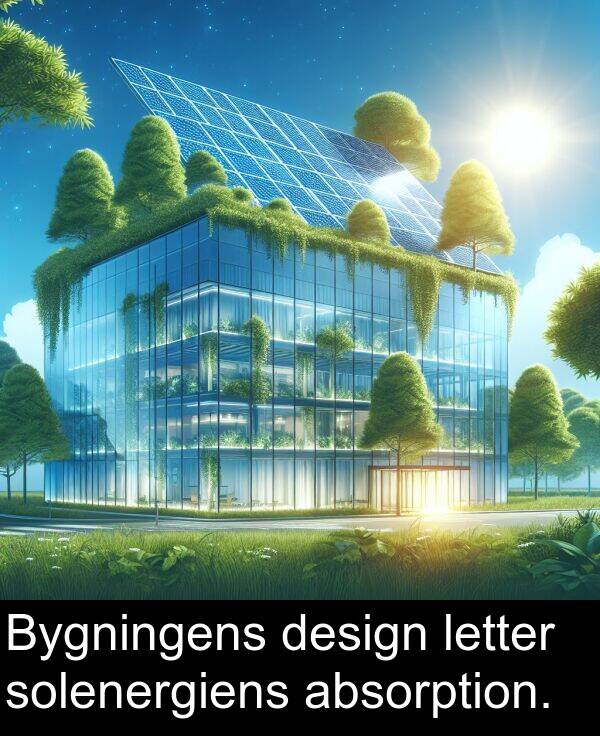 design: Bygningens design letter solenergiens absorption.