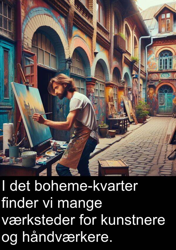 finder: I det boheme-kvarter finder vi mange værksteder for kunstnere og håndværkere.