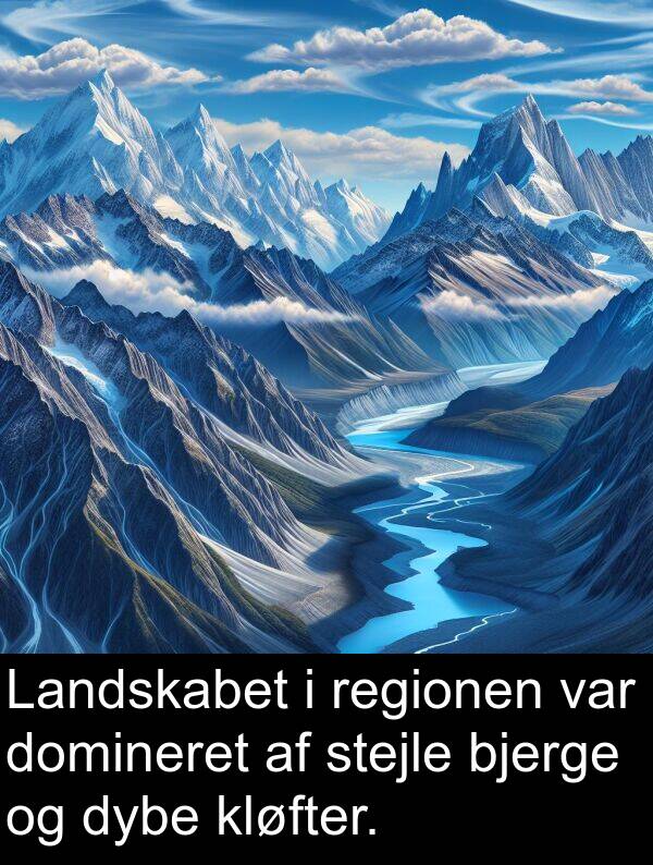 regionen: Landskabet i regionen var domineret af stejle bjerge og dybe kløfter.