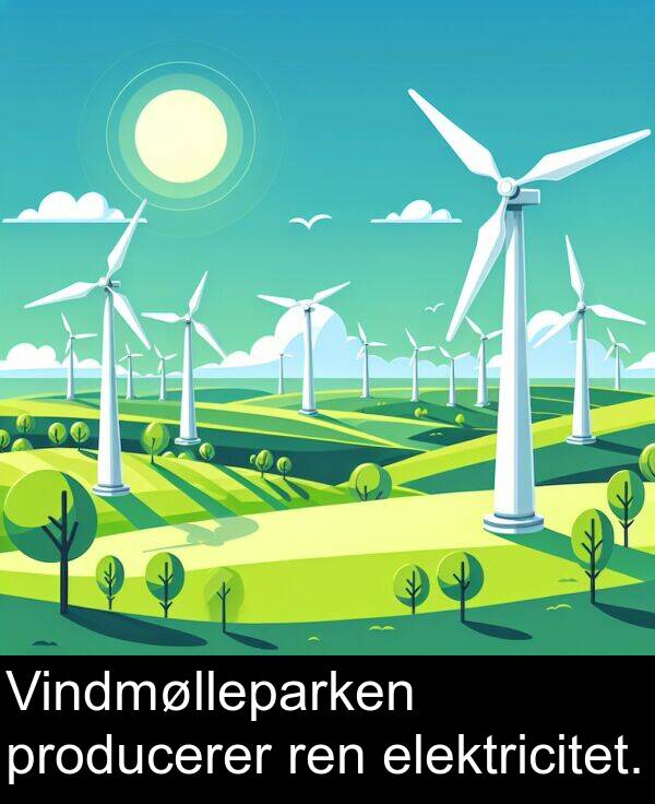 elektricitet: Vindmølleparken producerer ren elektricitet.