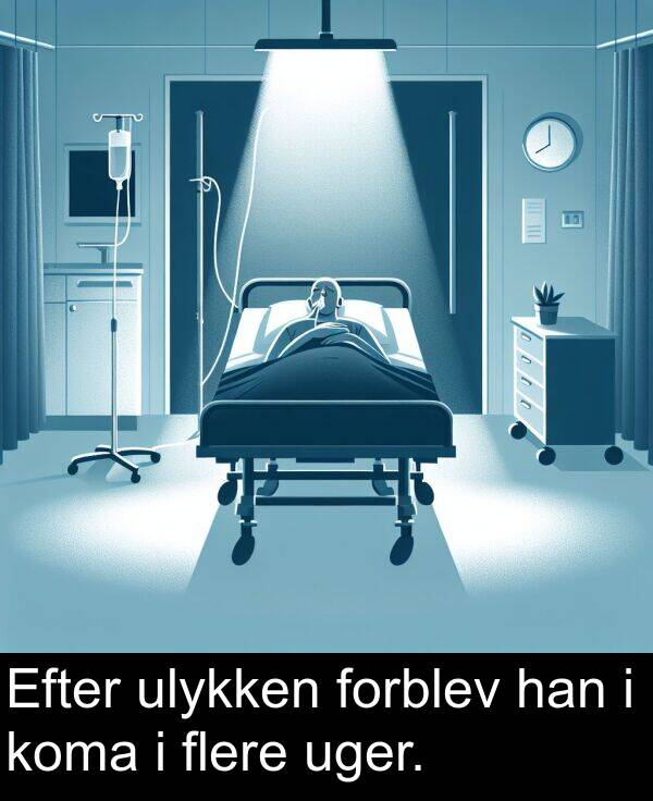 han: Efter ulykken forblev han i koma i flere uger.