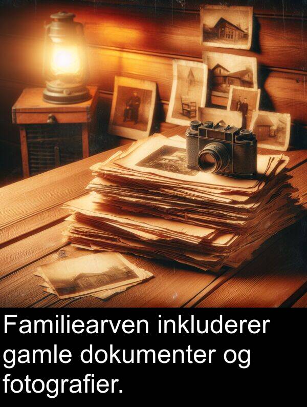 fotografier: Familiearven inkluderer gamle dokumenter og fotografier.