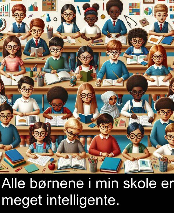 min: Alle børnene i min skole er meget intelligente.