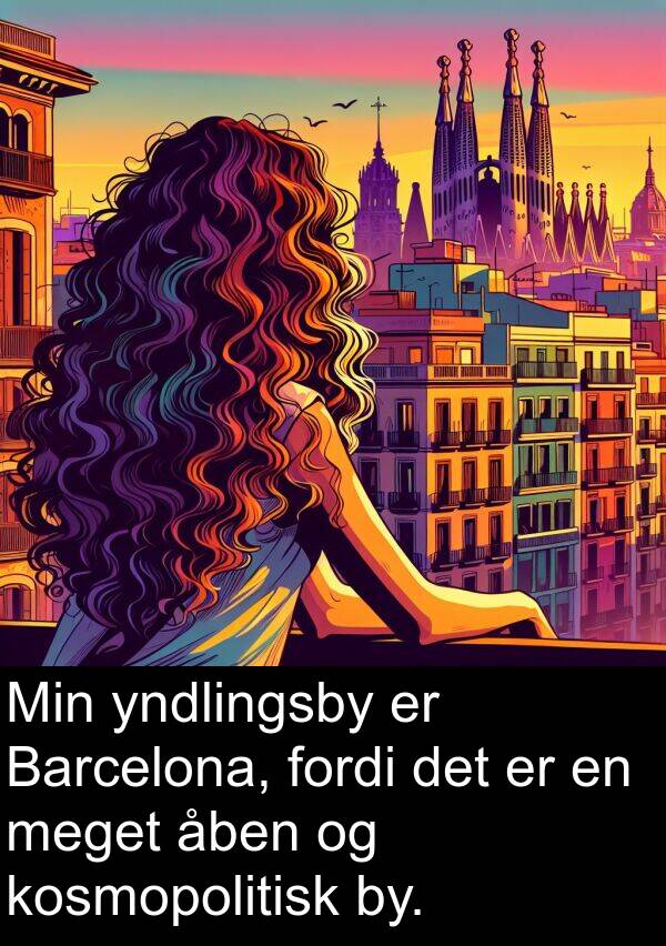 fordi: Min yndlingsby er Barcelona, fordi det er en meget åben og kosmopolitisk by.