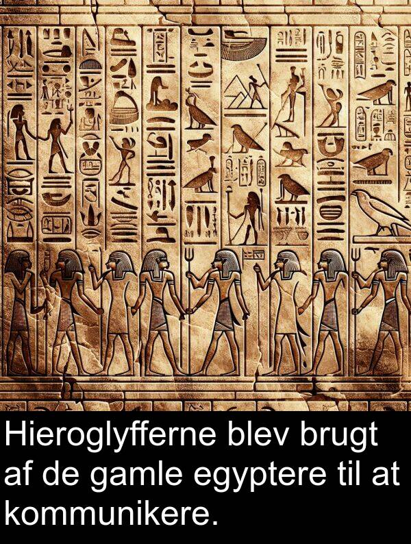 egyptere: Hieroglyfferne blev brugt af de gamle egyptere til at kommunikere.