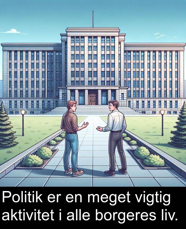 vigtig: Politik er en meget vigtig aktivitet i alle borgeres liv.