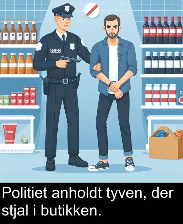 butikken: Politiet anholdt tyven, der stjal i butikken.