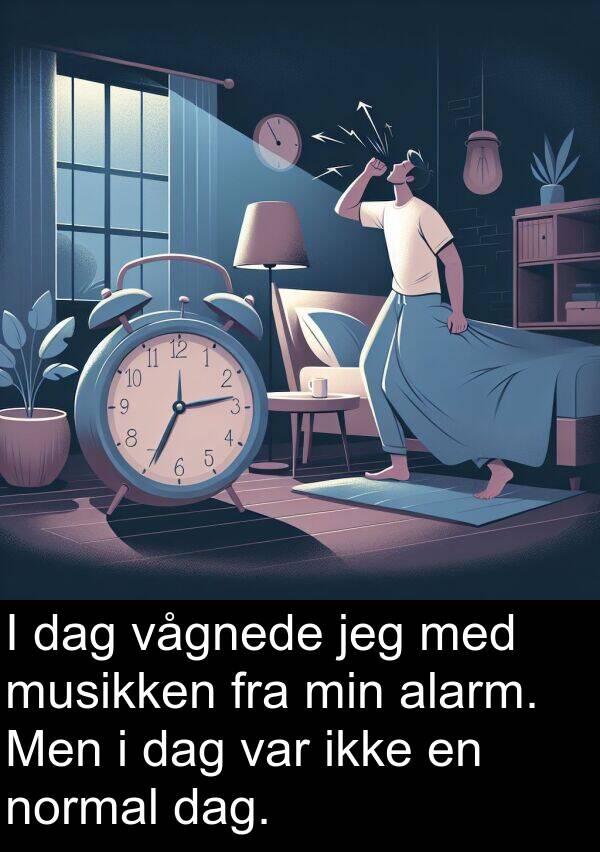 musikken: I dag vågnede jeg med musikken fra min alarm. Men i dag var ikke en normal dag.