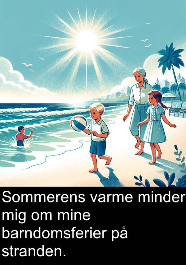 varme: Sommerens varme minder mig om mine barndomsferier på stranden.