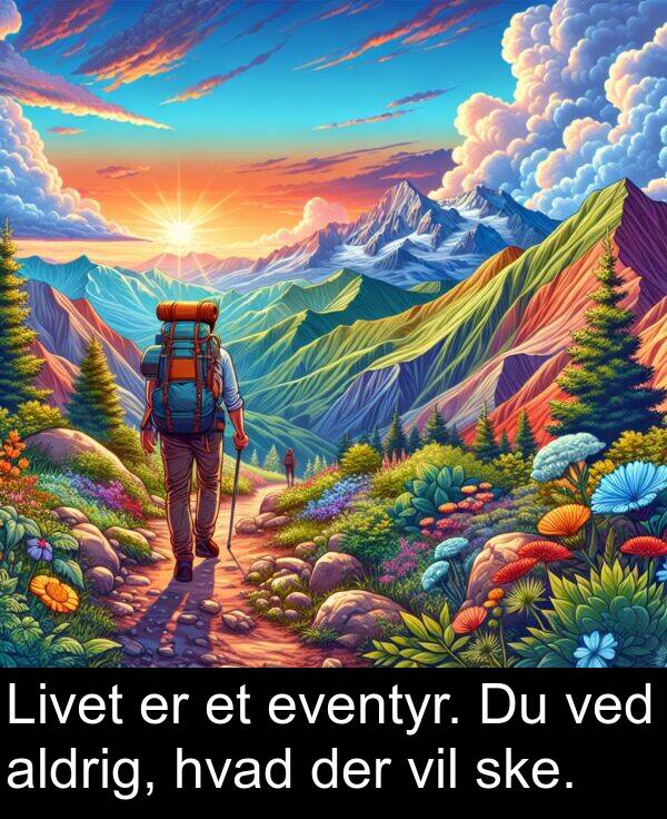 ved: Livet er et eventyr. Du ved aldrig, hvad der vil ske.