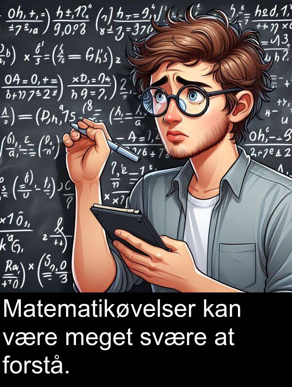 være: Matematikøvelser kan være meget svære at forstå.