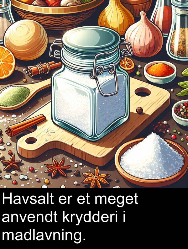 madlavning: Havsalt er et meget anvendt krydderi i madlavning.