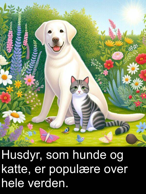 verden: Husdyr, som hunde og katte, er populære over hele verden.