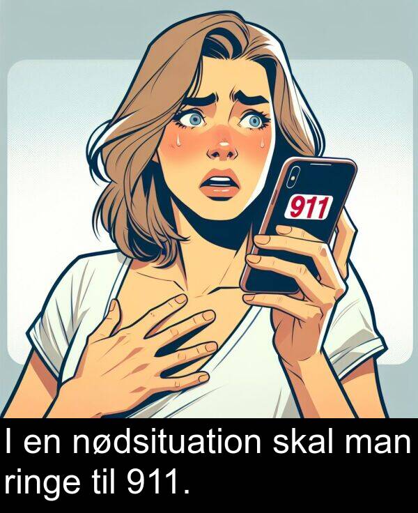 man: I en nødsituation skal man ringe til 911.