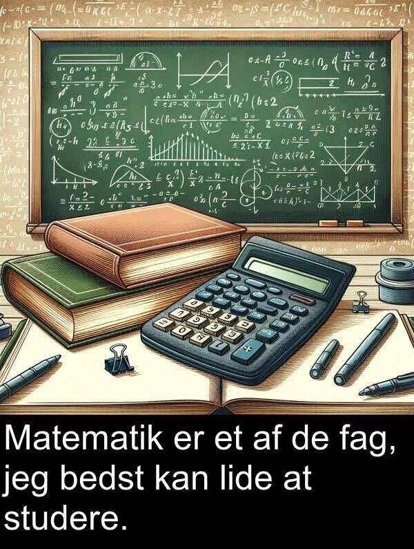 fag: Matematik er et af de fag, jeg bedst kan lide at studere.