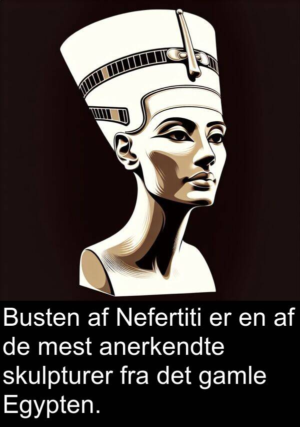 mest: Busten af Nefertiti er en af de mest anerkendte skulpturer fra det gamle Egypten.