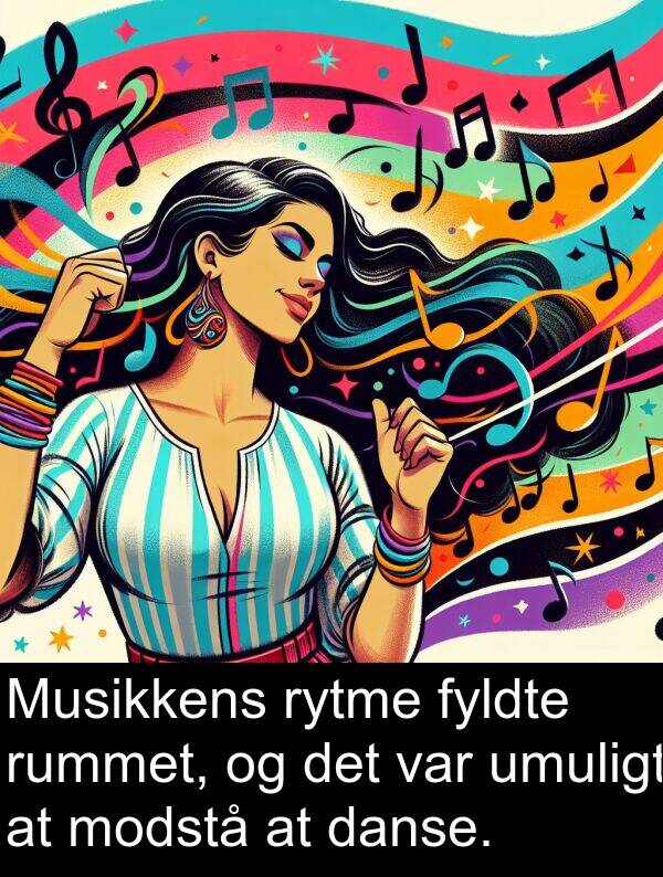 danse: Musikkens rytme fyldte rummet, og det var umuligt at modstå at danse.