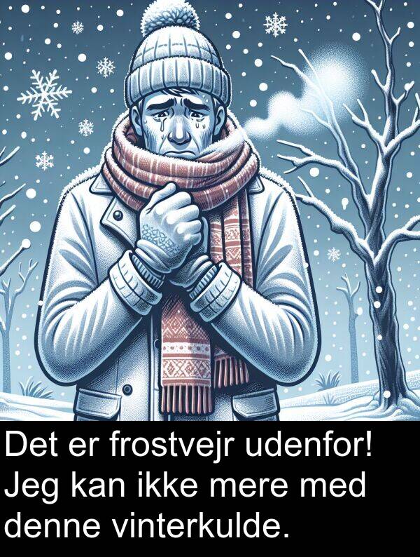 denne: Det er frostvejr udenfor! Jeg kan ikke mere med denne vinterkulde.