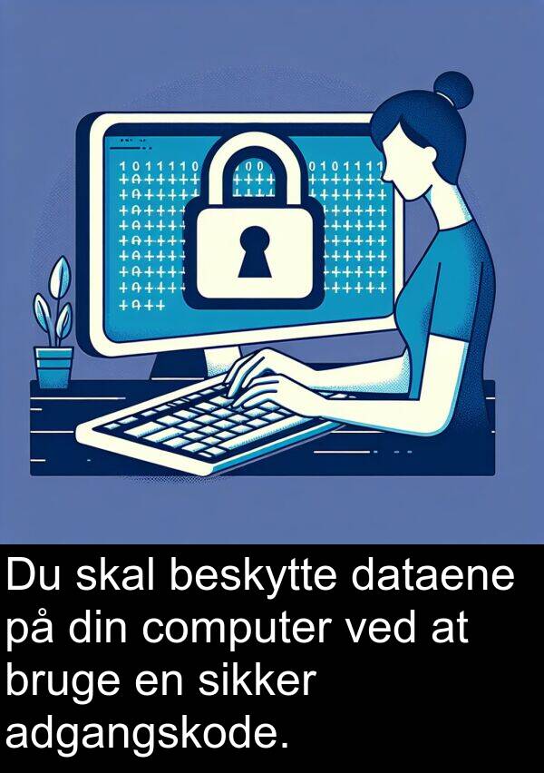 computer: Du skal beskytte dataene på din computer ved at bruge en sikker adgangskode.