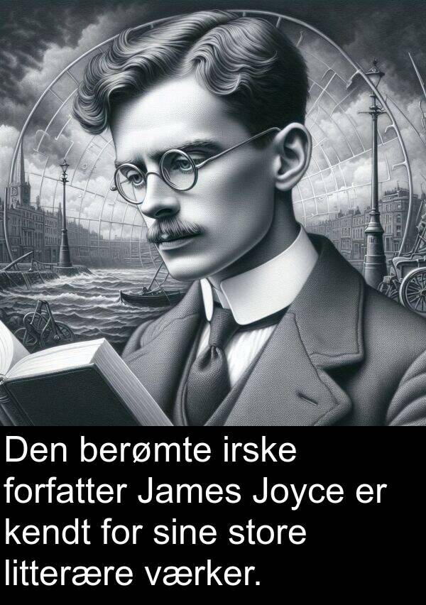 kendt: Den berømte irske forfatter James Joyce er kendt for sine store litterære værker.