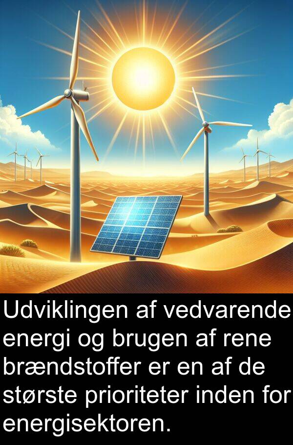 vedvarende: Udviklingen af vedvarende energi og brugen af rene brændstoffer er en af de største prioriteter inden for energisektoren.