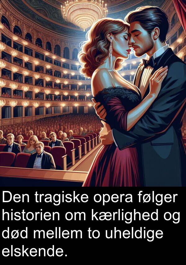 historien: Den tragiske opera følger historien om kærlighed og død mellem to uheldige elskende.