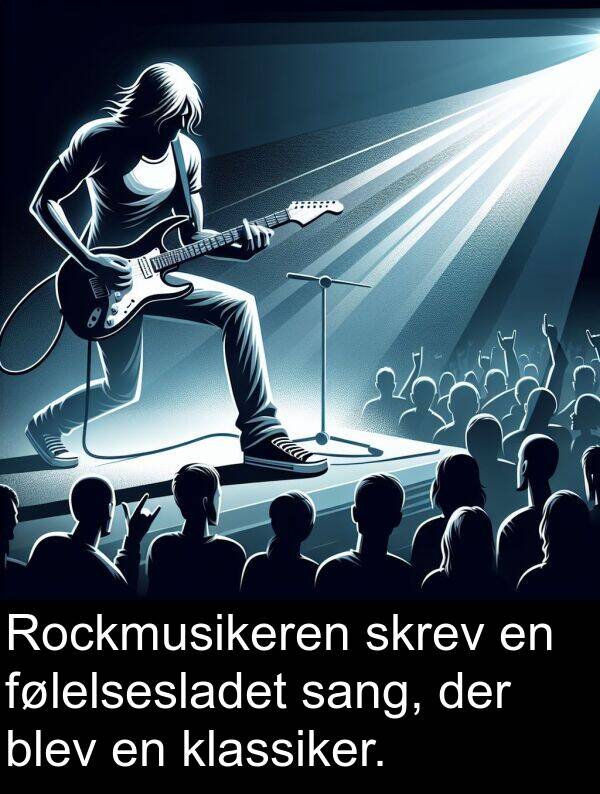 følelsesladet: Rockmusikeren skrev en følelsesladet sang, der blev en klassiker.