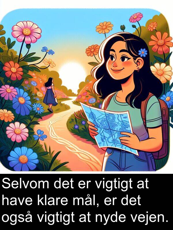 nyde: Selvom det er vigtigt at have klare mål, er det også vigtigt at nyde vejen.