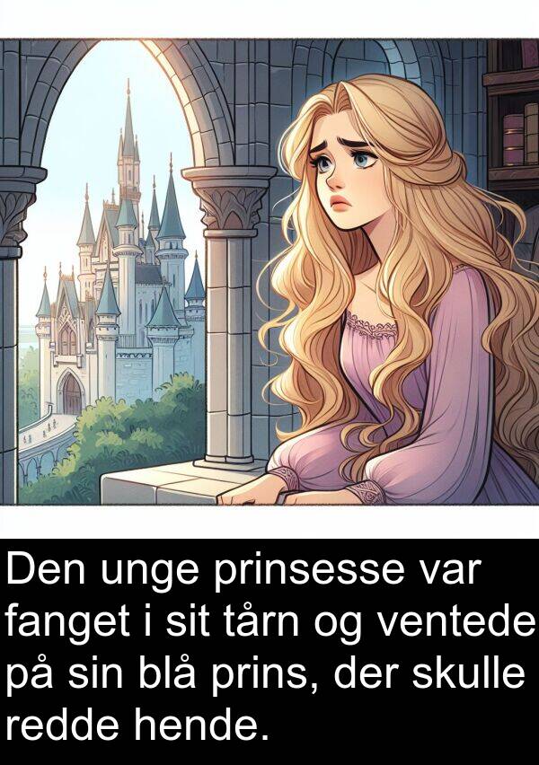 fanget: Den unge prinsesse var fanget i sit tårn og ventede på sin blå prins, der skulle redde hende.