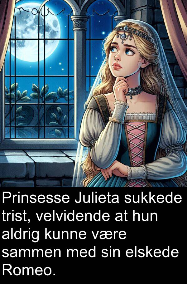 elskede: Prinsesse Julieta sukkede trist, velvidende at hun aldrig kunne være sammen med sin elskede Romeo.