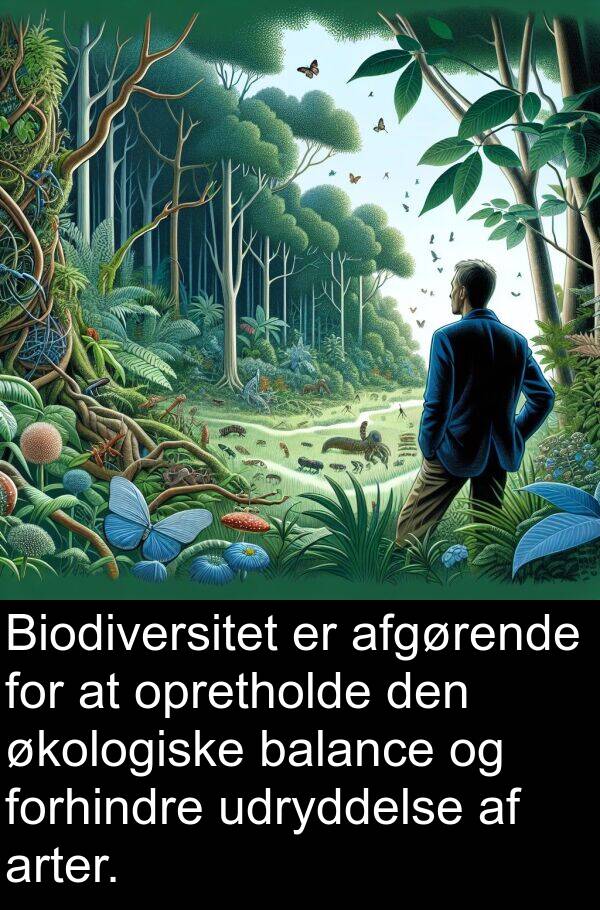 forhindre: Biodiversitet er afgørende for at opretholde den økologiske balance og forhindre udryddelse af arter.