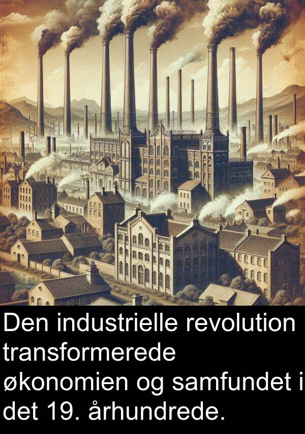 samfundet: Den industrielle revolution transformerede økonomien og samfundet i det 19. århundrede.