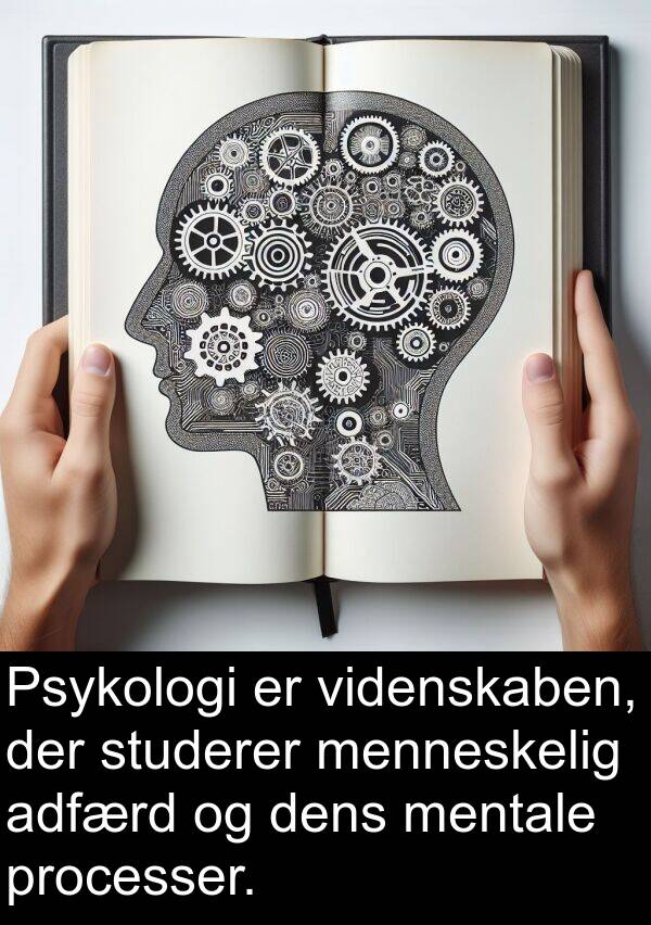 videnskaben: Psykologi er videnskaben, der studerer menneskelig adfærd og dens mentale processer.