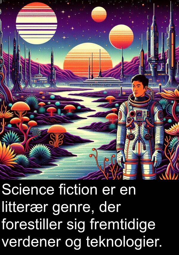 verdener: Science fiction er en litterær genre, der forestiller sig fremtidige verdener og teknologier.