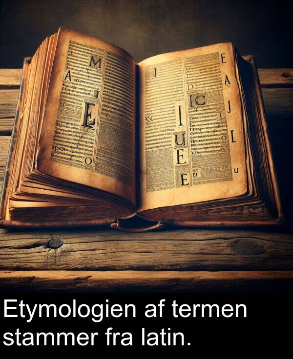 fra: Etymologien af termen stammer fra latin.